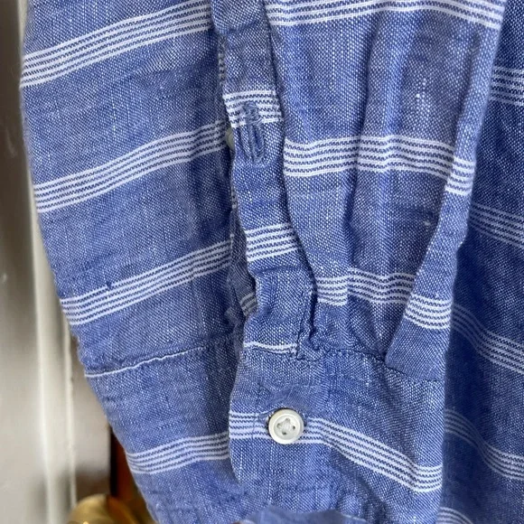 LLBean striped linen shirt Cool & breezy! - Picture 3 of 8